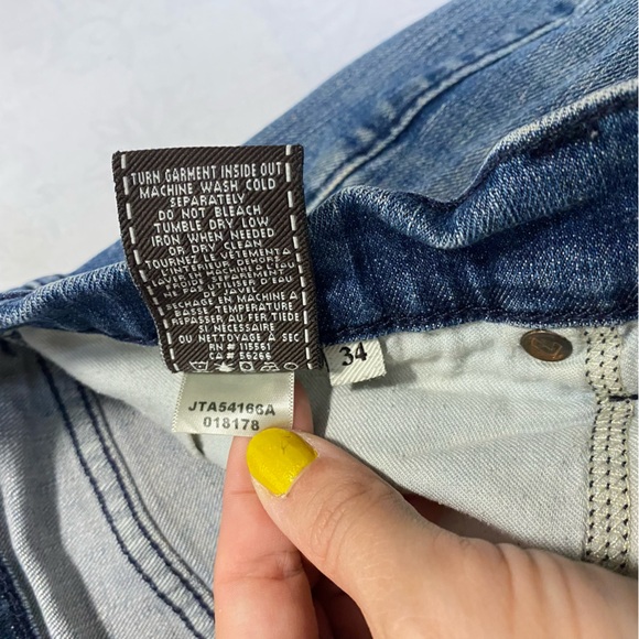 Men’s 7FAM y2K Baggy Relaxed Fit jeans Size 34 Waist Used Distressed 31 inseam - Picture 12 of 15